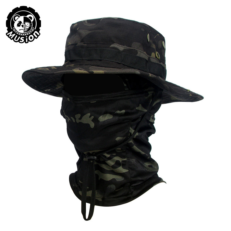 Musion Boonie Hat Balaclava Hat Suit Foldable Soft Hat Sun Protection Fishing Cap Breathable Fisherman Outdoor Hunting Fishing Wide Hat Sunscreen Caps