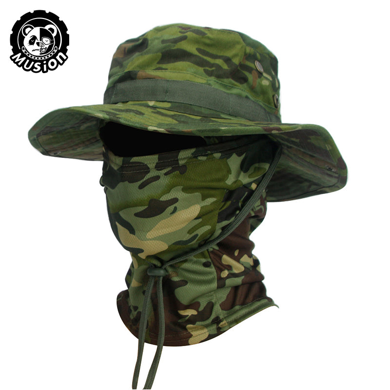 Musion Boonie Hat Balaclava Hat Suit Foldable Soft Hat Sun Protection Fishing Cap Breathable Fisherman Outdoor Hunting Fishing Wide Hat Sunscreen Caps