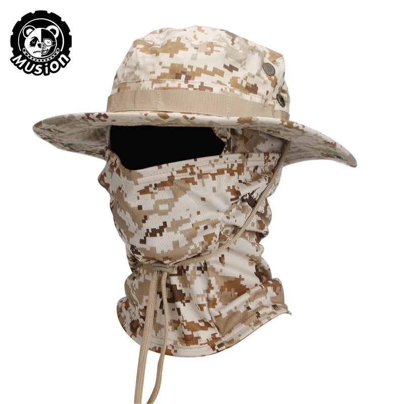 Musion Boonie Hat Balaclava Hat Suit Foldable Soft Hat Sun Protection Fishing Cap Breathable Fisherman Outdoor Hunting Fishing Wide Hat Sunscreen Caps