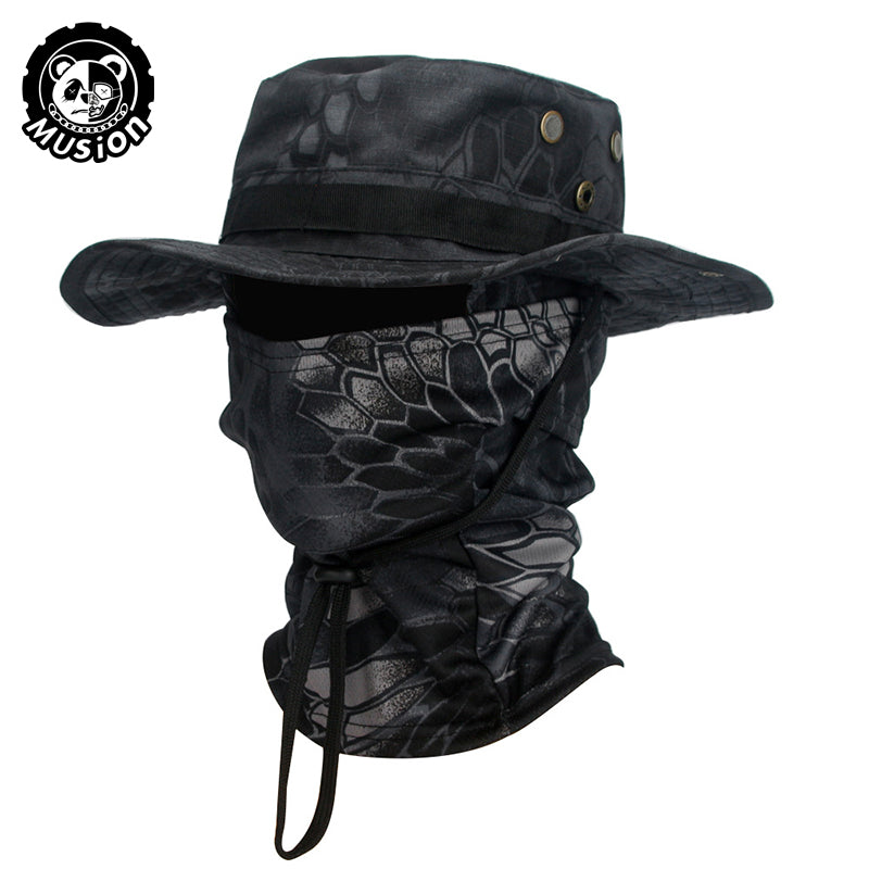 Musion Boonie Hat Balaclava Hat Suit Foldable Soft Hat Sun Protection Fishing Cap Breathable Fisherman Outdoor Hunting Fishing Wide Hat Sunscreen Caps