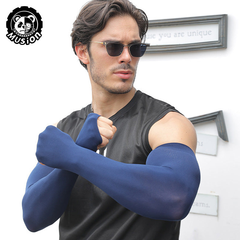Musion High Elastic Plus Size XXL Arm Sleeves Sun Protection Hand Sock Extended and Widened Big Size Sleeve for Muscular Men